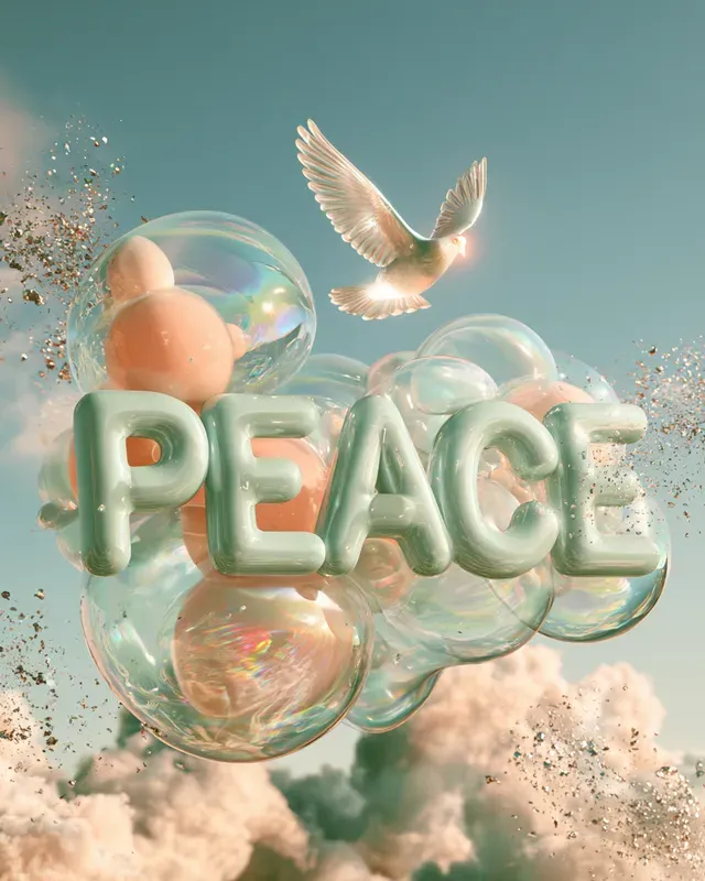 Surreal 3D Typography Posters