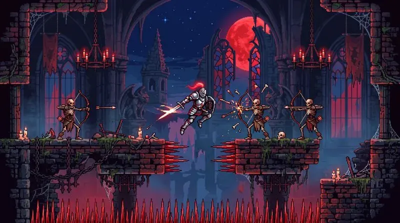 Retro 2D Pixel Platformer Levels