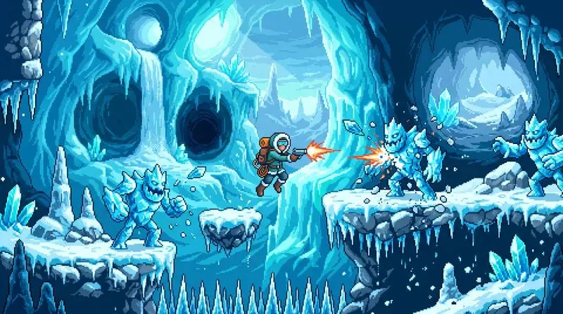 Retro 2D Pixel Platformer Levels