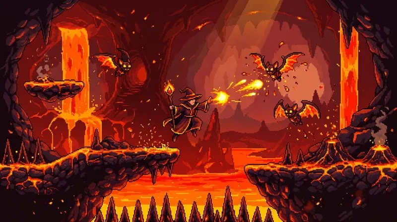 Retro 2D Pixel Platformer Levels