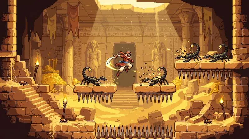 Retro 2D Pixel Platformer Levels