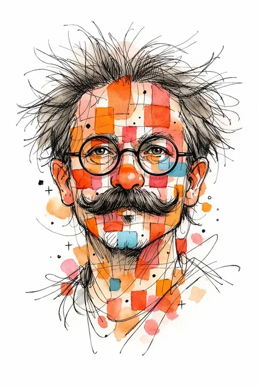 Abstract Character Face Art