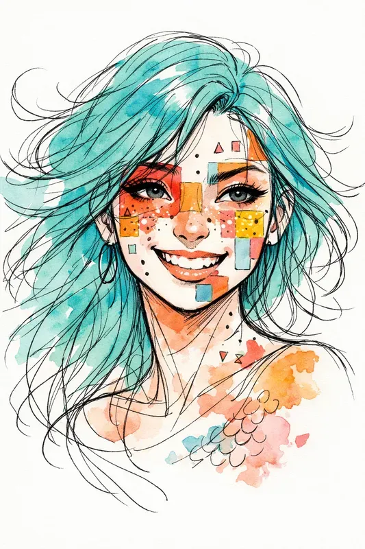 Abstract Character Face Art
