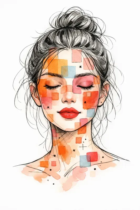 Abstract Character Face Art