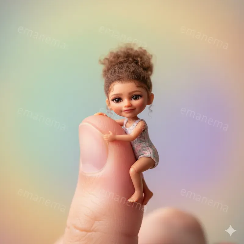 Cute Characters Cling To The Thumbs