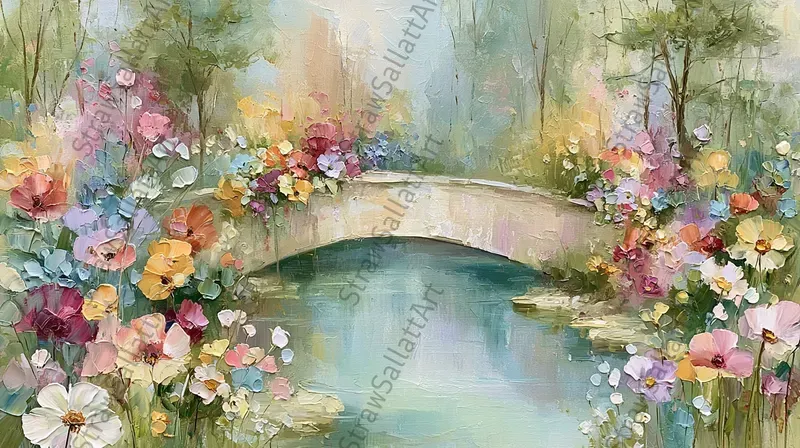 Cottagecore Impasto Painting Tv Wall Art
