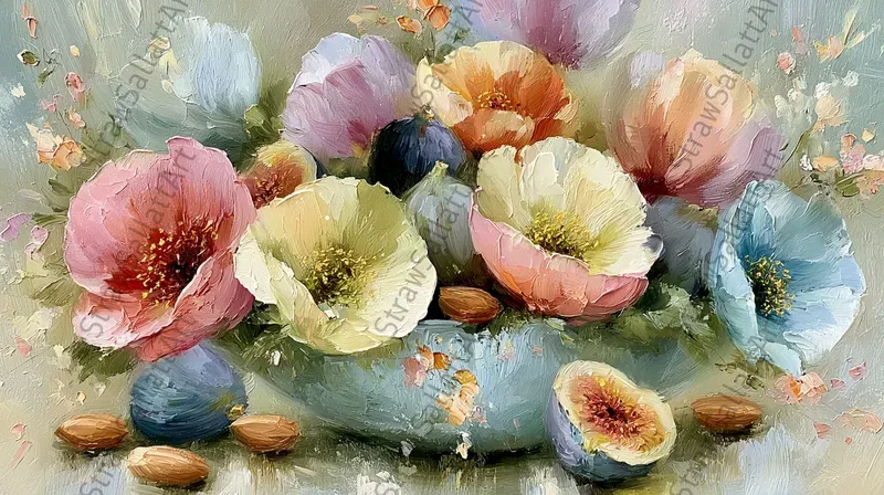 Cottagecore Impasto Painting Tv Wall Art