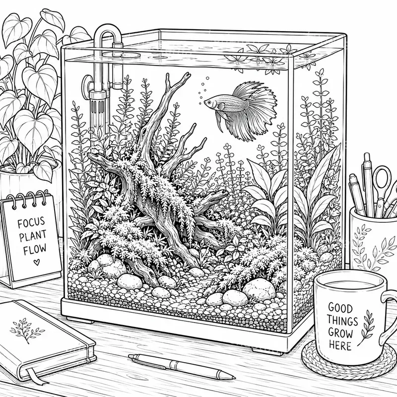 Tiny Desk Aquarium Aquascapes