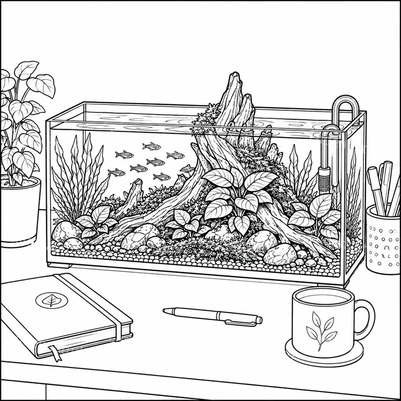 Tiny Desk Aquarium Aquascapes