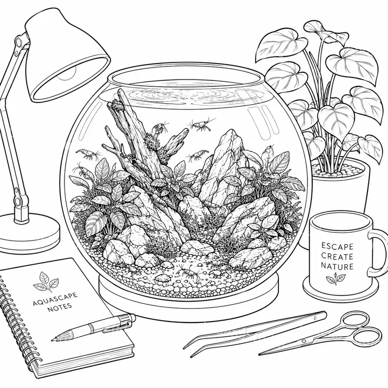 Tiny Desk Aquarium Aquascapes