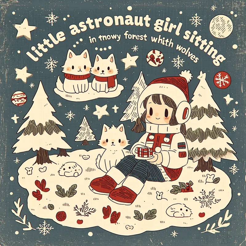 Cute Retro Christmas Stickers