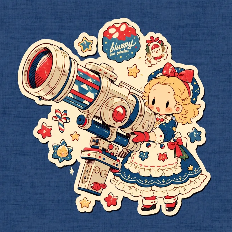 Cute Retro Christmas Stickers