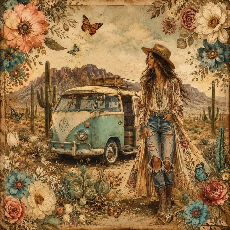 Boho Vintage Floral Prints
