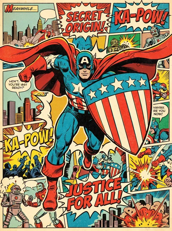 Retro Comic Collage Art Packs