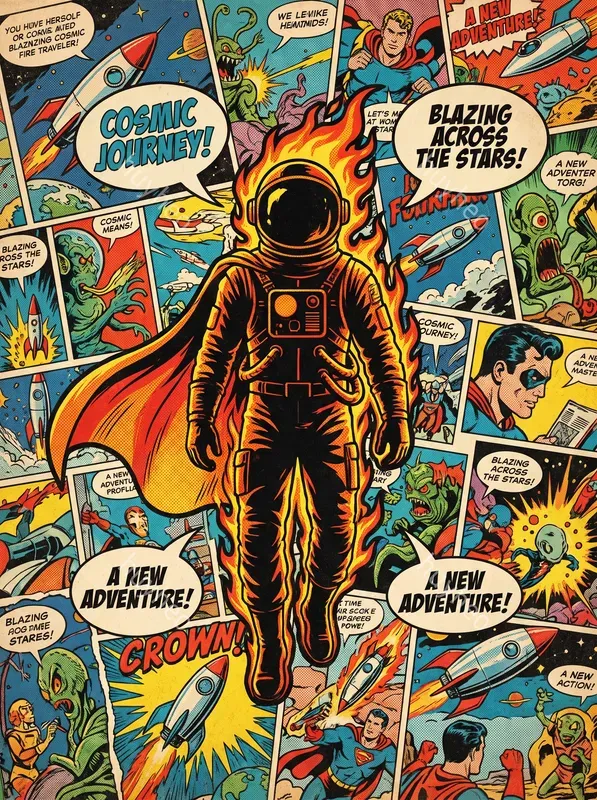 Retro Comic Collage Art Packs