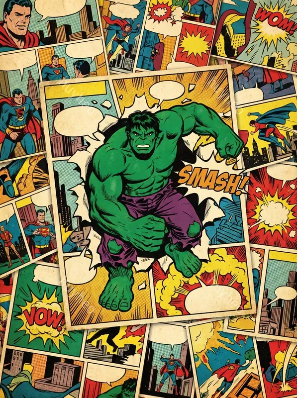 Retro Comic Collage Art Packs