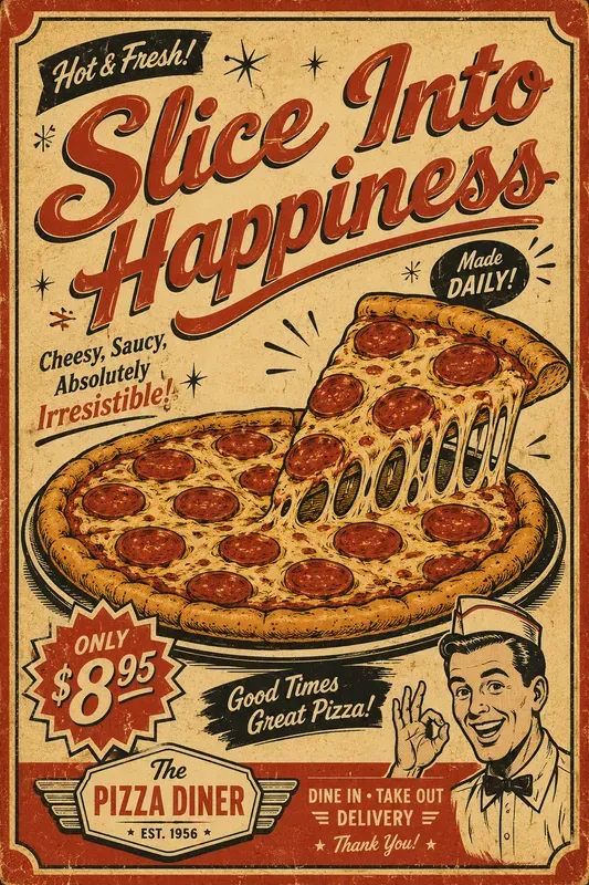 Vintage Diner Food Poster Packs