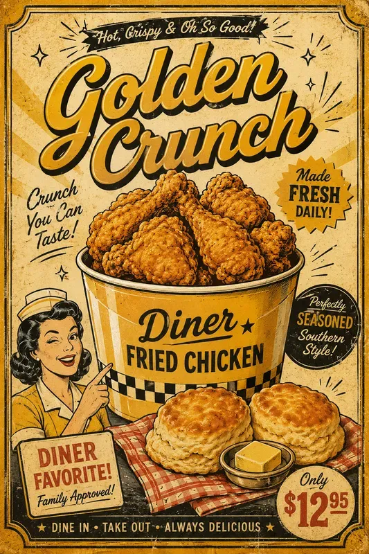 Vintage Diner Food Poster Packs
