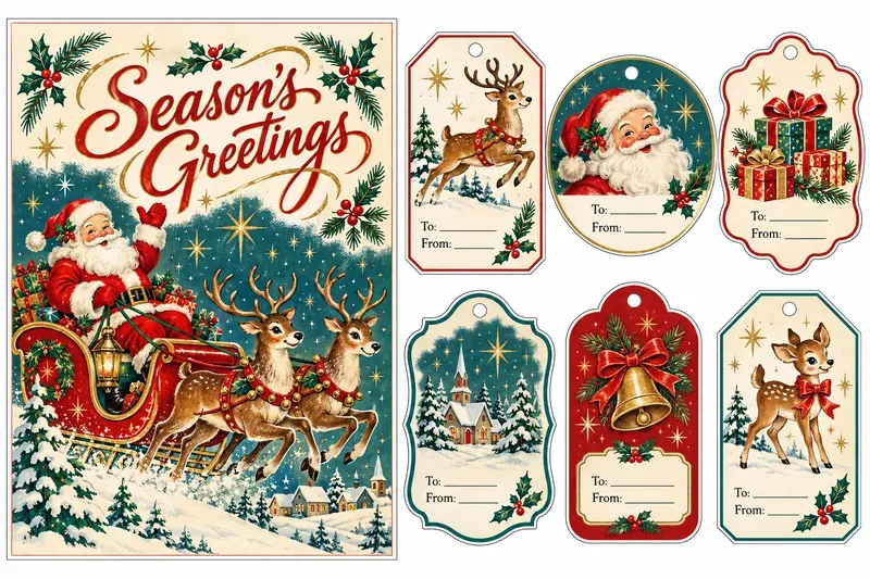 Christmas Card And Gift Tag Sets