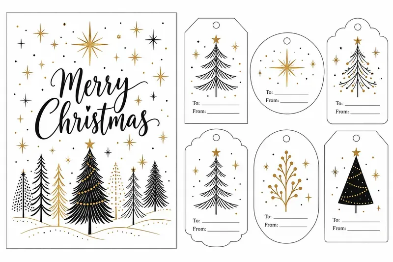 Christmas Card And Gift Tag Sets