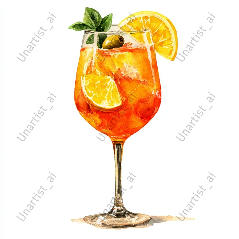 Watercolor Cocktail Illustrations