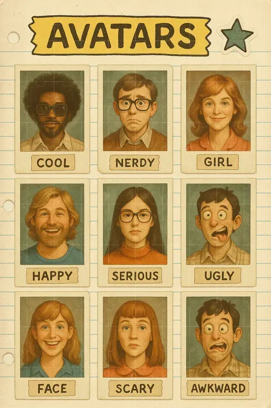 Retro Yearbook Portrait Grids
