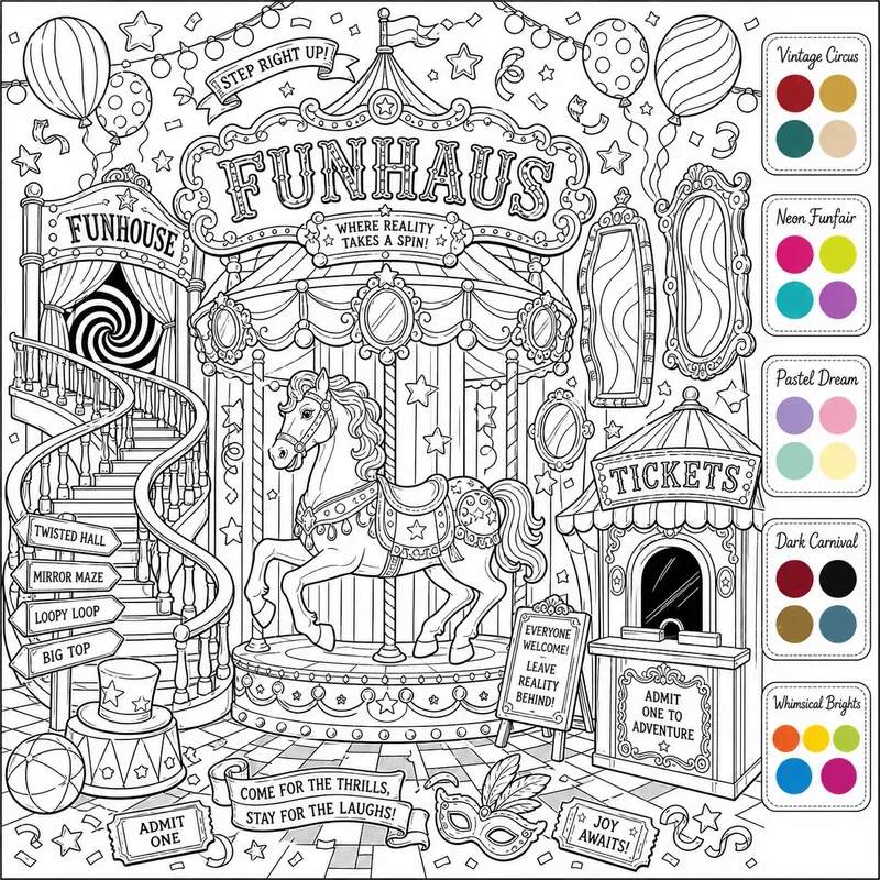 Circus Funhaus Coloring Pages For Adults