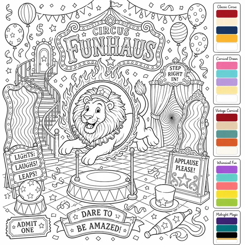 Circus Funhaus Coloring Pages For Adults