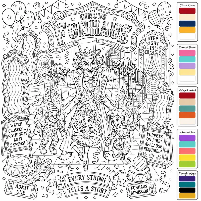 Circus Funhaus Coloring Pages For Adults