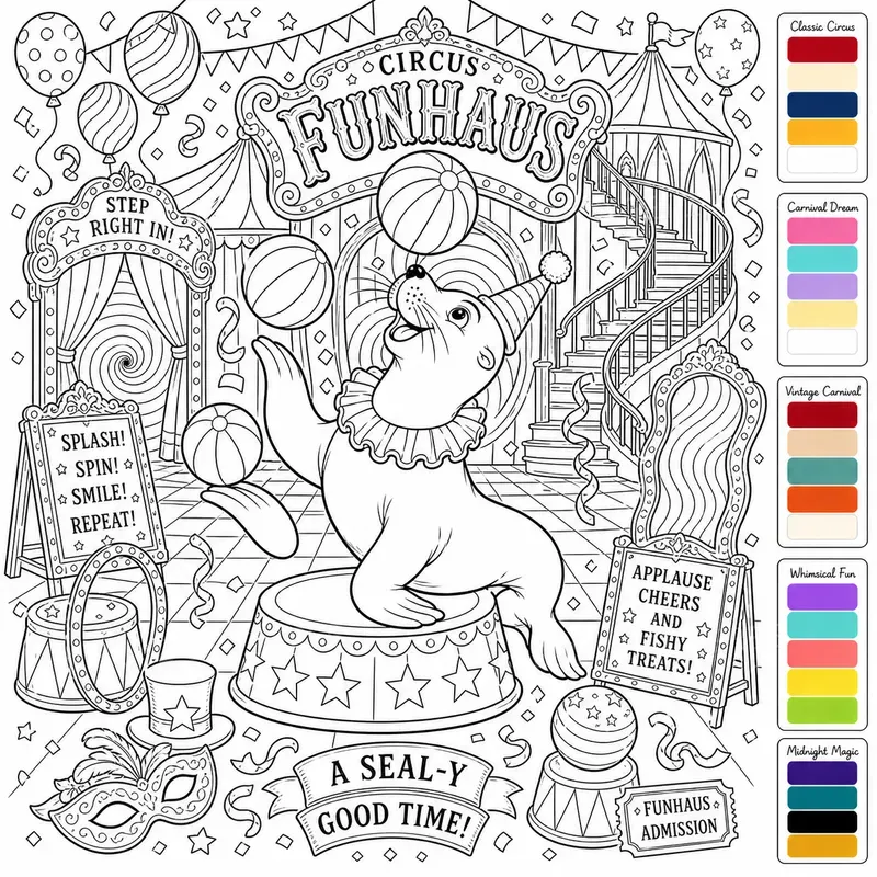 Circus Funhaus Coloring Pages For Adults