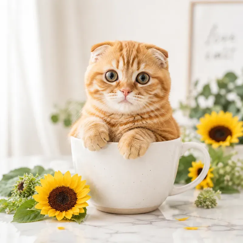 Bright Cute Studio Cat Photography