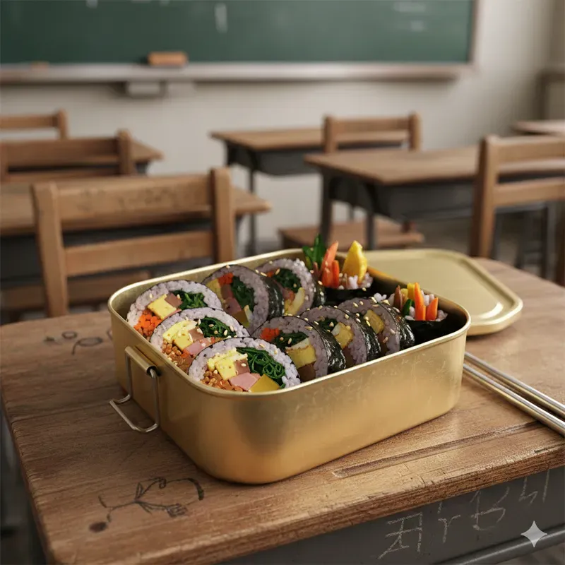 Vintage Golden Lunchbox Food Shots