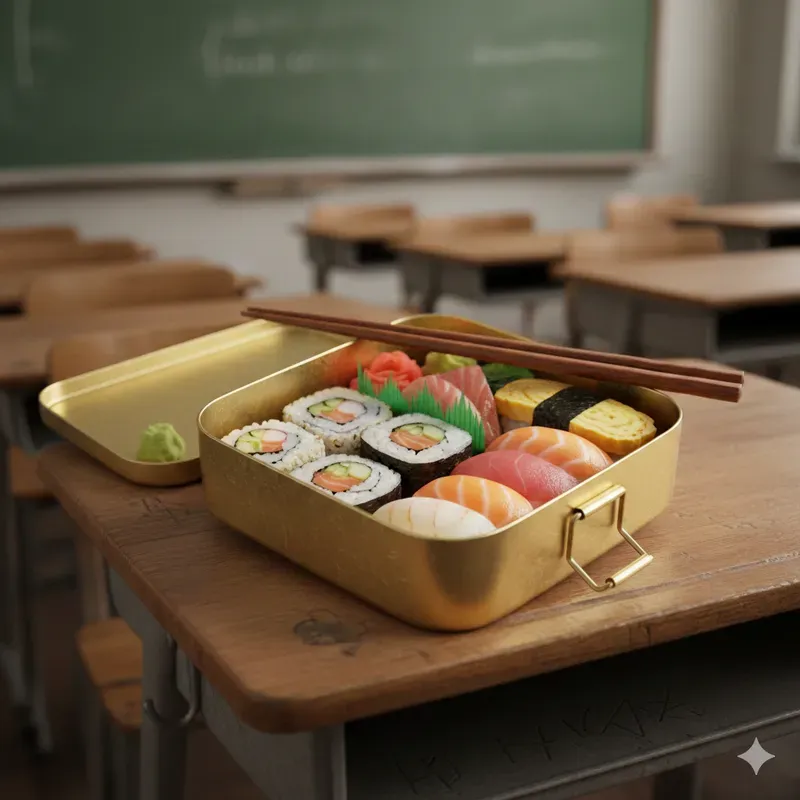 Vintage Golden Lunchbox Food Shots
