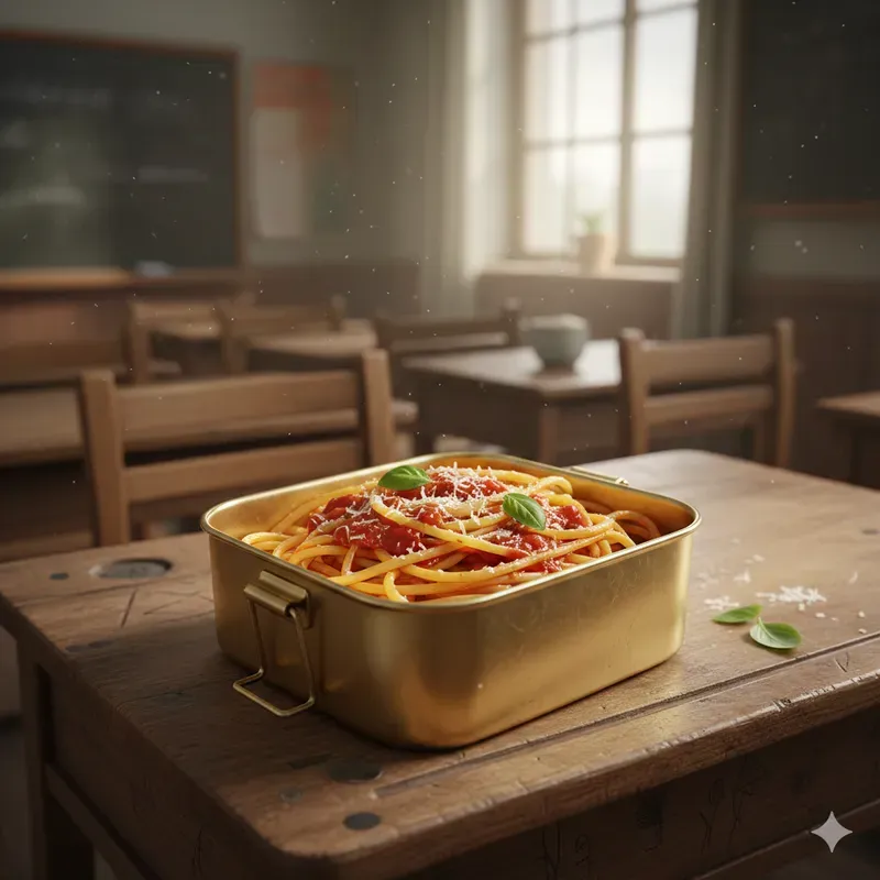 Vintage Golden Lunchbox Food Shots
