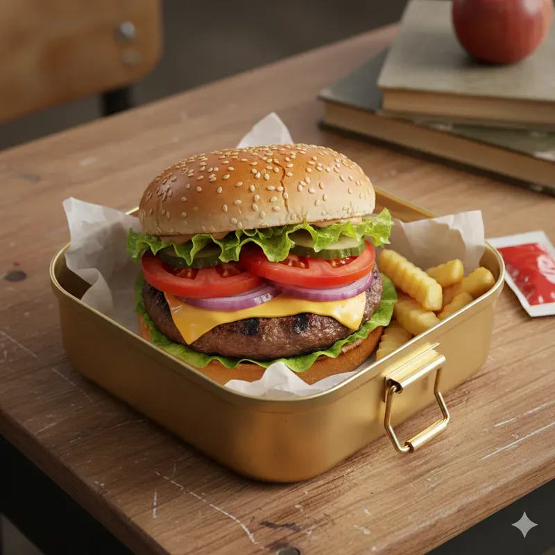 Vintage Golden Lunchbox Food Shots