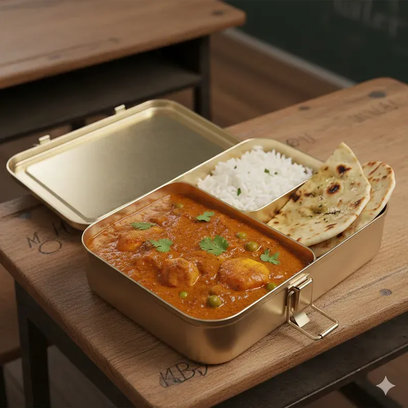Vintage Golden Lunchbox Food Shots