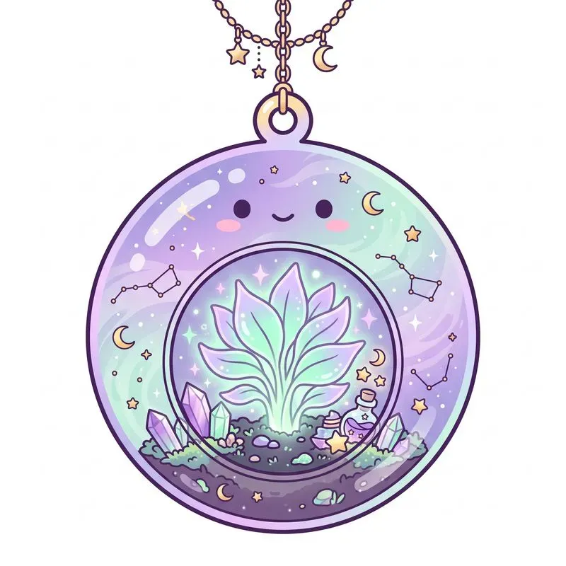 Kawaii Cosmic Witch Greenhouse Cliparts