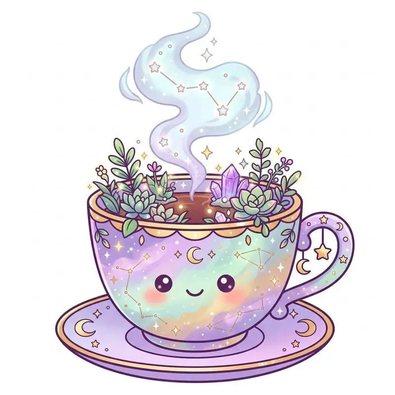 Kawaii Cosmic Witch Greenhouse Cliparts