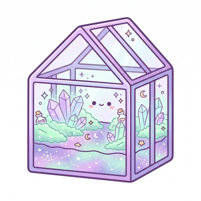 Kawaii Cosmic Witch Greenhouse Cliparts