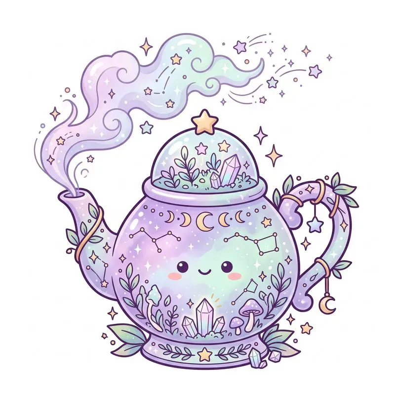 Kawaii Cosmic Witch Greenhouse Cliparts