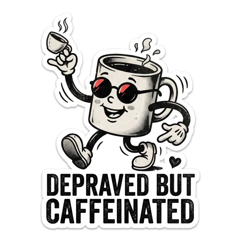 Retro Rubber Hose Mascot Sticker Art