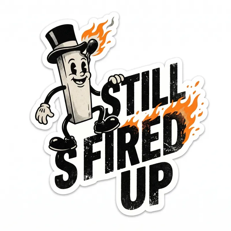 Retro Rubber Hose Mascot Sticker Art