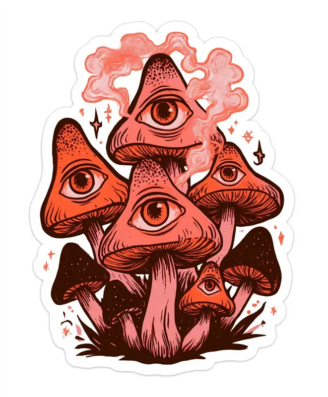 Psychedelic Wonderland Stickers