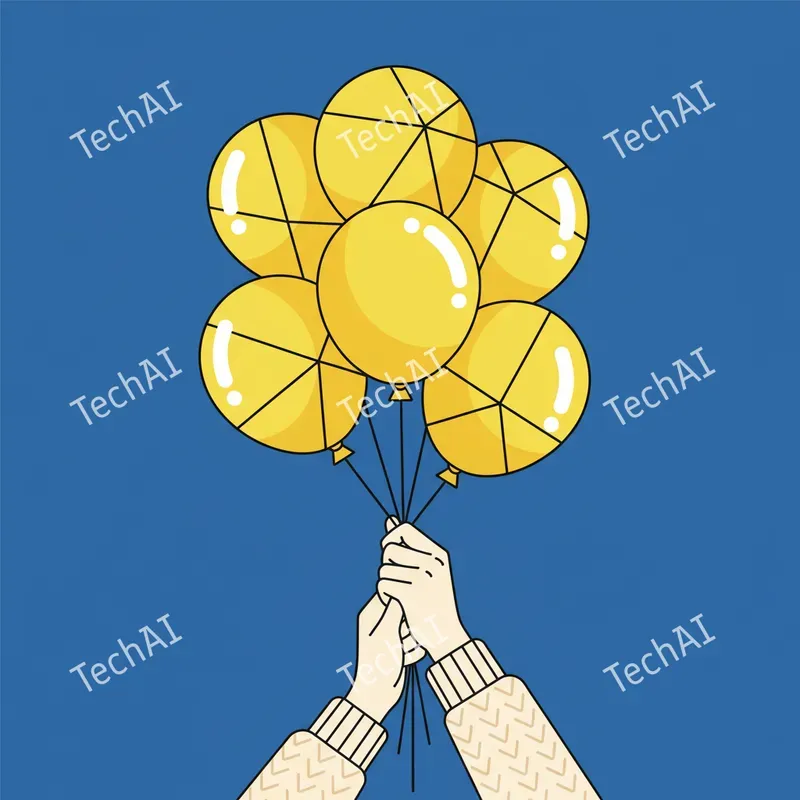 Minimalist Azure Celebration Art
