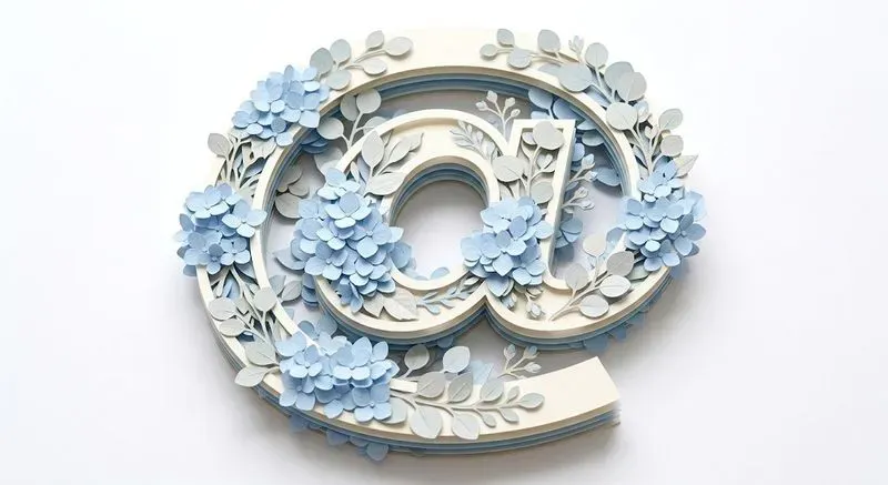 3D Botanical Papercut Numbers Symbols