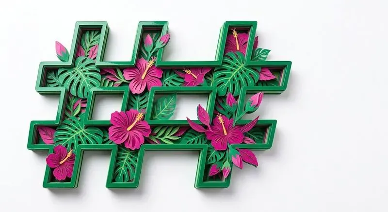 3D Botanical Papercut Numbers Symbols