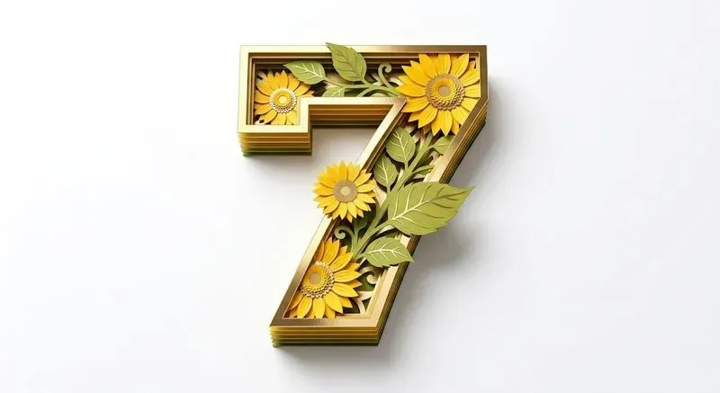 3D Botanical Papercut Numbers Symbols