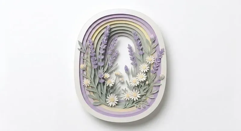 3D Botanical Papercut Numbers Symbols