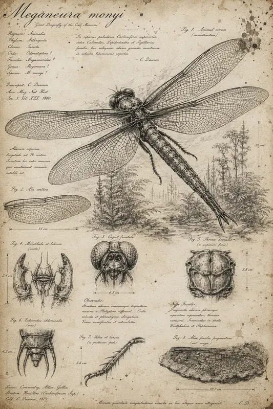 Vintage Paleontology Sketch Journal Art
