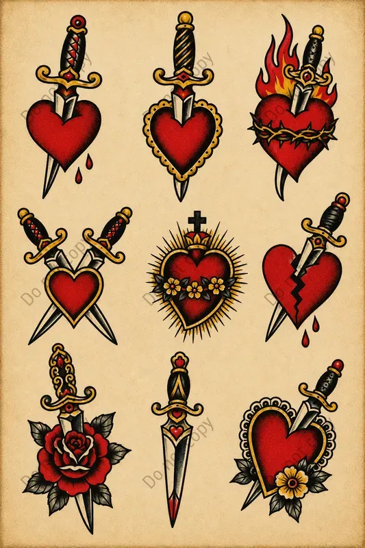 Vintage Circus Tattoo Flash Sheets